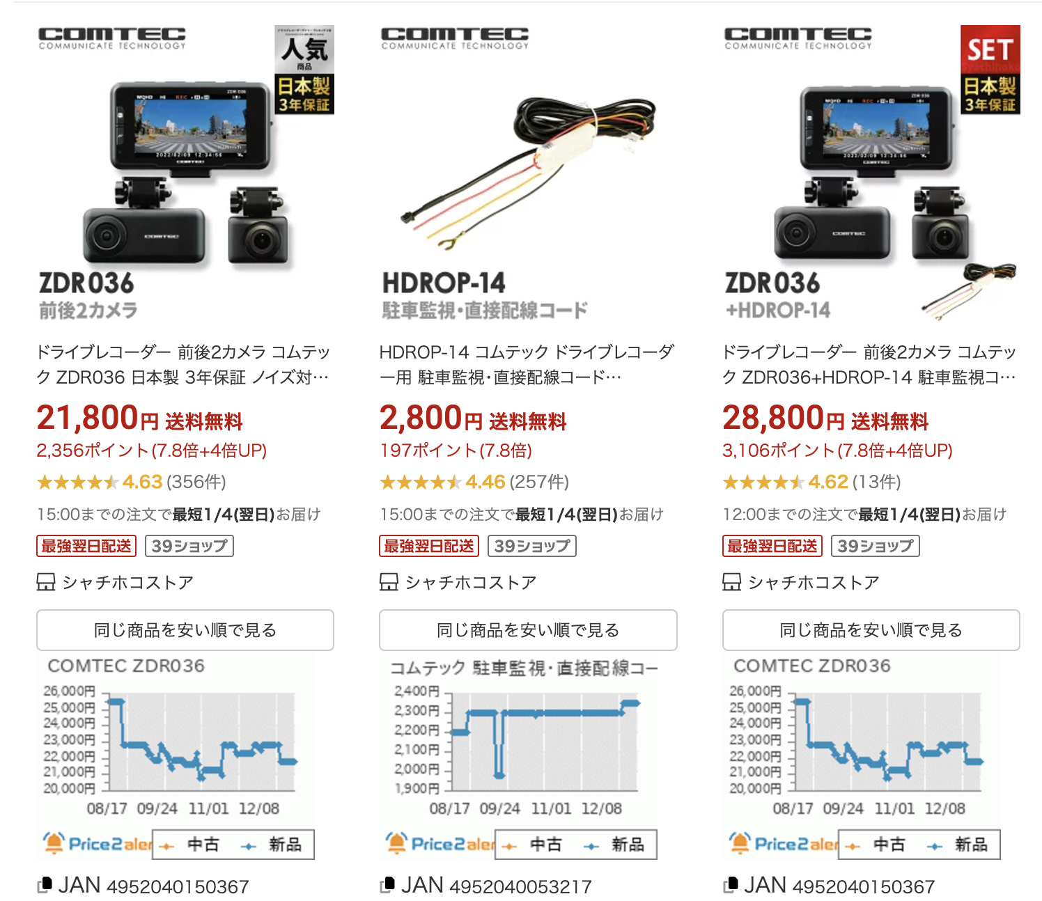 楽天市場でzdr036の価格比較